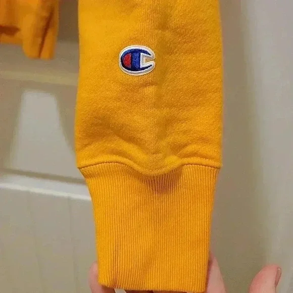 Champion Reverse Weave Vintage Yellow Hoodie Size Small - Picture 5 of 9